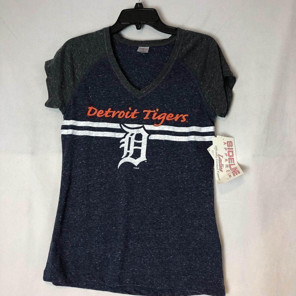 Detroit Tigers Navy V-Neck Tee